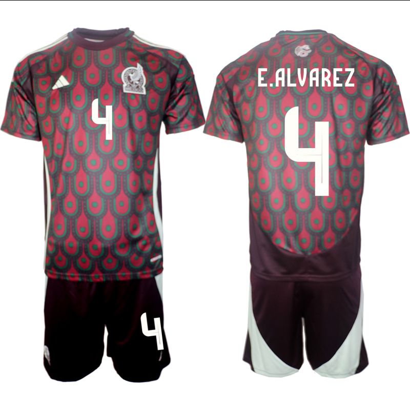 Men 2024-2025 Season Mexico home red #4 Soccer Jersey
